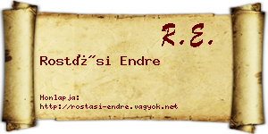 Rostási Endre névjegykártya